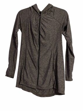 Athleta Heathered Gray Vitamin Sea Full Zip Hooded Cover-Up - Size M